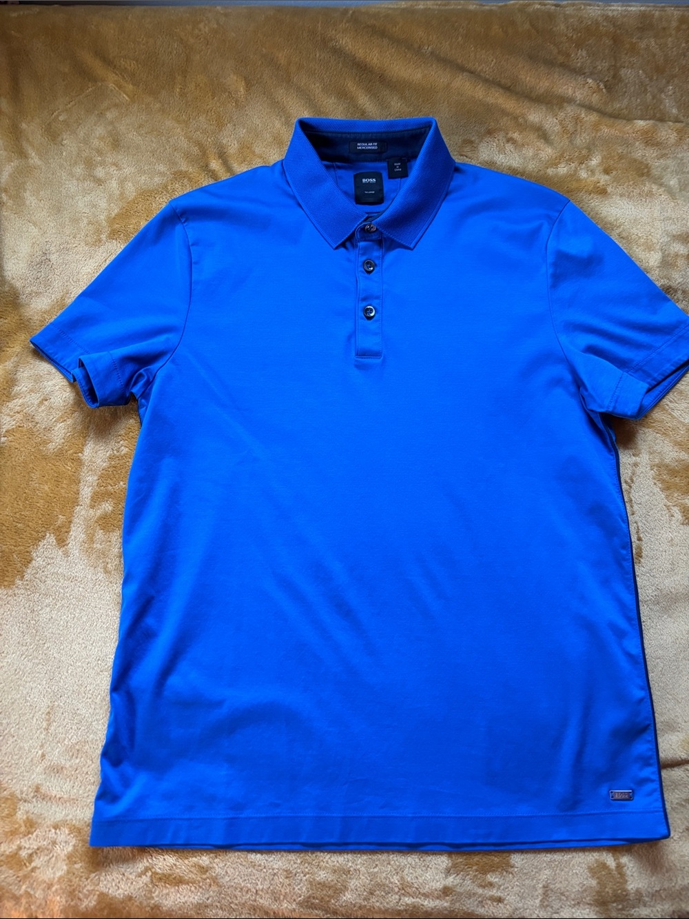 BOSS Men's Royal Blue Mercerised Polo Shirt